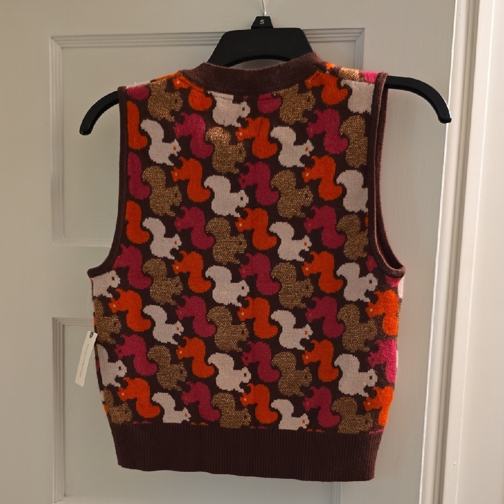 Anthropologie Maeve Brown and Orange Knit Vest - Picture 3 of 6